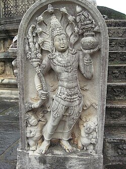 Carved with a mythical figure