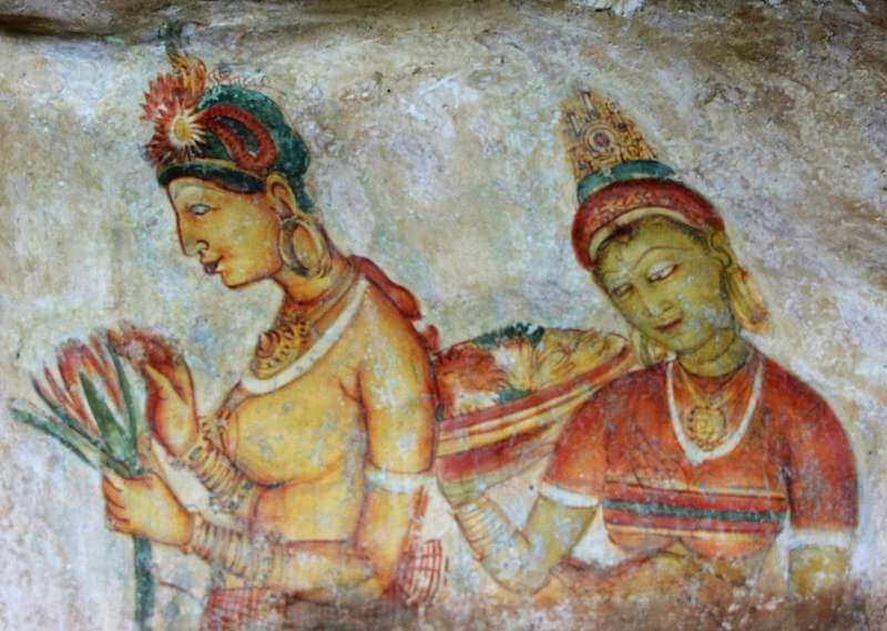 The Sigiriya Frescoes - Top attraction in Sigiriya Rock Fortress, Sri Lanka