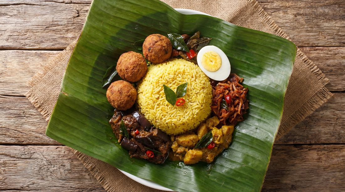 Authentic Sri Lankan Lamprais wrapped in banana leaf